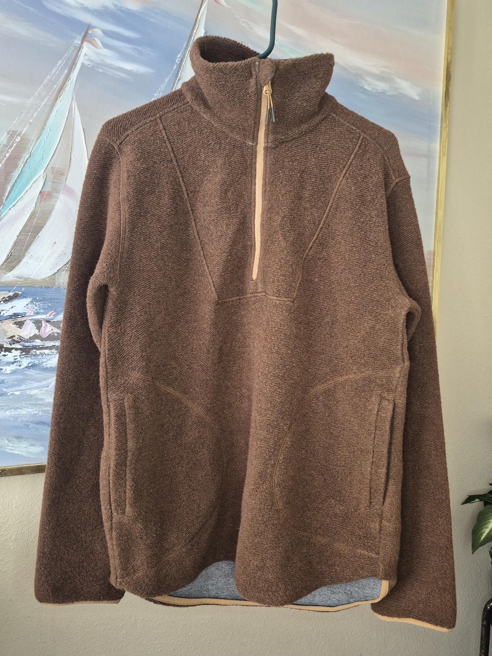 Prana Men's Brown Half-Zip Fleece Pullover